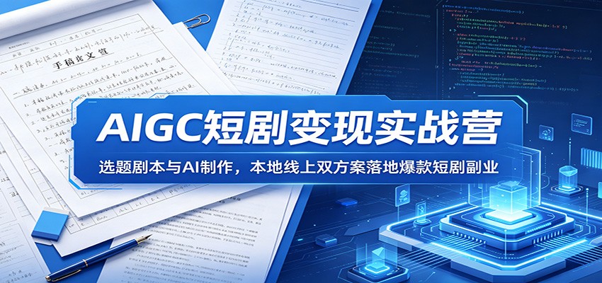 AIGC短剧变现实战营：选题剧本与AI制作，本地线上双方案落地爆款短剧副业-易创网