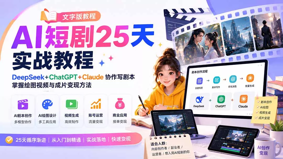 AI短剧25天实战教程(文字版教程-易创网