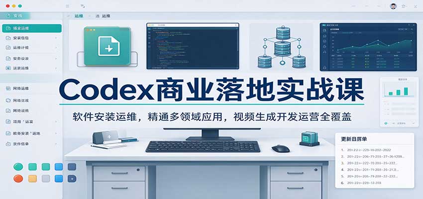 Codex商业落地实战课：软件安装运维，精通多领域应用，视频生成开发运营全覆盖-易创网