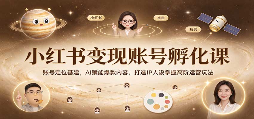 小红书变现账号孵化课：账号定位基建，AI赋能爆款内容，打造IP人设掌握高阶运营玩法-易创网