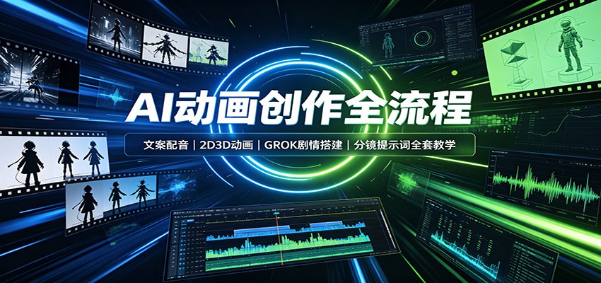 AI动画创作全流程：文案配音，2D3D动画，GROK剧情搭建，分镜提示词全套教学-易创网