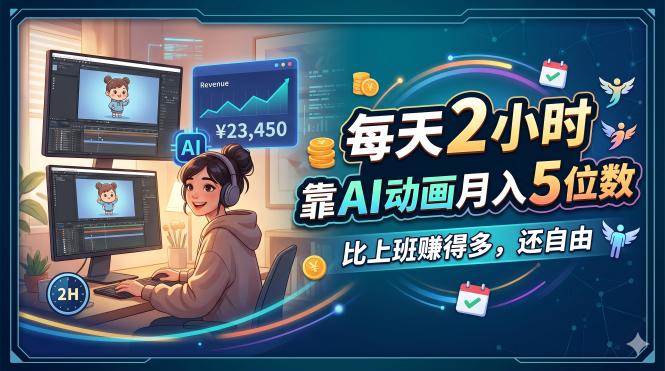 （18051期）每天 2 小时，靠 AI 动画月入 5 位数，比上班赚得多，还自由-易创网