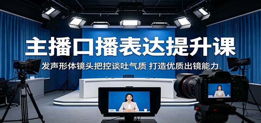 主播口播表达提升课：发声形体镜头把控谈吐气质，打造优质出镜能力-易创网