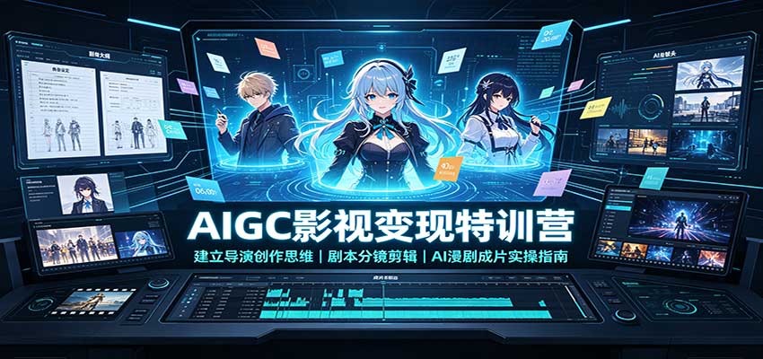 AIGC影视变现特训营：建立导演创作思维，剧本分镜剪辑，AI漫剧成片实操指南-易创网