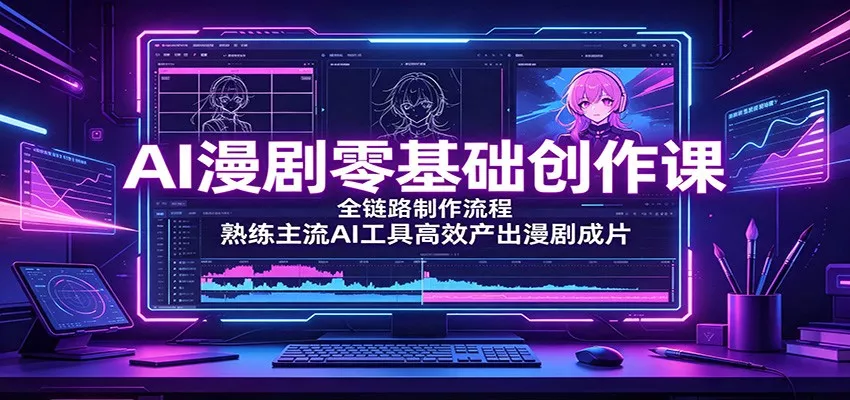 AI漫剧零基础创作课：全链路制作流程，熟练主流AI工具高效产出漫剧成片-易创网