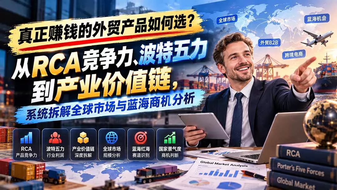 真正赚钱的外贸B2B产品如何选？从RCA竞争力、波特五力到产业价值链，系统拆解全球市场与蓝海商机分析-易创网