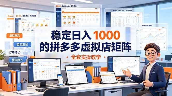 （19253期）稳定日入 1000 的拼多多虚拟店矩阵，全套实操教学-易创网