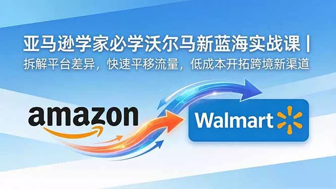 亚马逊卖家必学沃尔玛新蓝海实战课｜拆解平台差异，快速平移流量，低成本开拓跨境新渠道-易创网