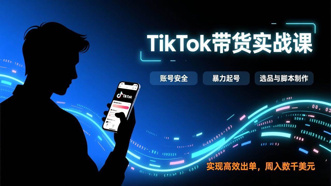 （17278期）TikTok带货实战课，涵盖账号安全、暴力起号、选品与脚本制作，实现高效出单，周入数千美元网赚项目-副业赚线-互联网创业-资源整合易创网