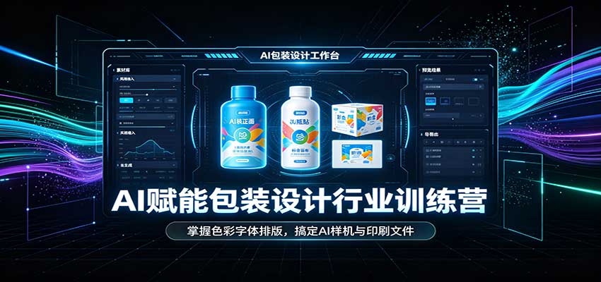 AI赋能包装设计行业训练营：掌握色彩字体排版，搞定AI样机与印刷文件-易创网