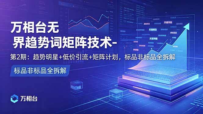 （18861期）万相台无界趋势词矩阵技术-第2期：趋势明星+低价引流+矩阵计划，标品非标品全拆解-易创网
