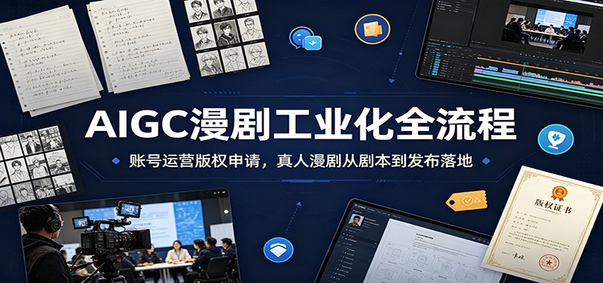 AIGC漫剧工业化全流程：账号运营版权申请，真人漫剧从剧本到发布落地-易创网