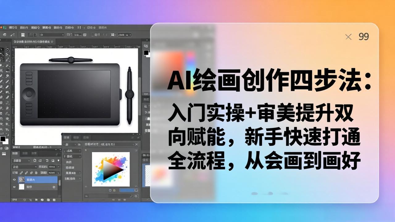 AI绘画创作四步法：入门实操+审美提升双向赋能，新手快速打通全流程，从会画到画好-易创网