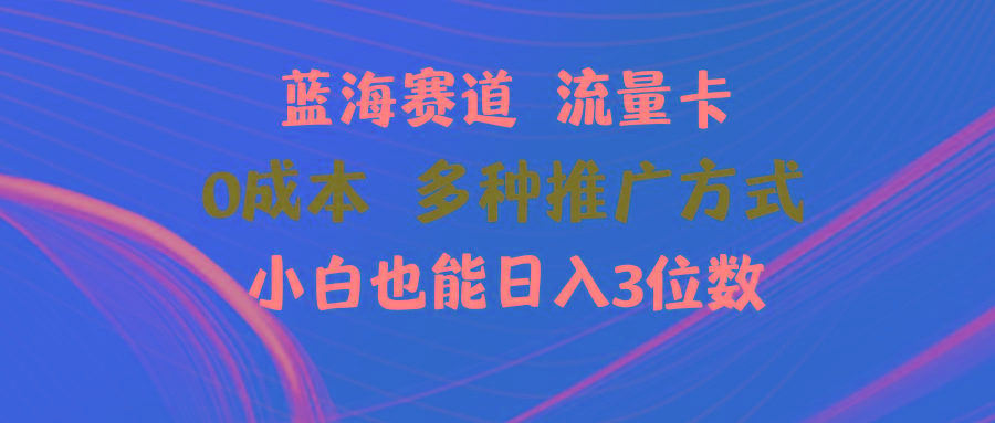 蓝海赛道 流量卡 0成本 小白也能日入三位数网赚项目-副业赚线-互联网创业-资源整合易创网