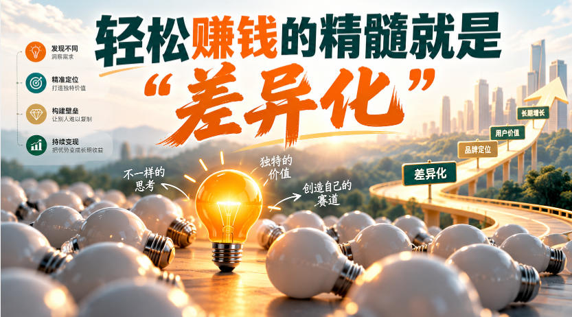 某公众号付费文章：轻松賺钱的精髓就是“差异化”-易创网