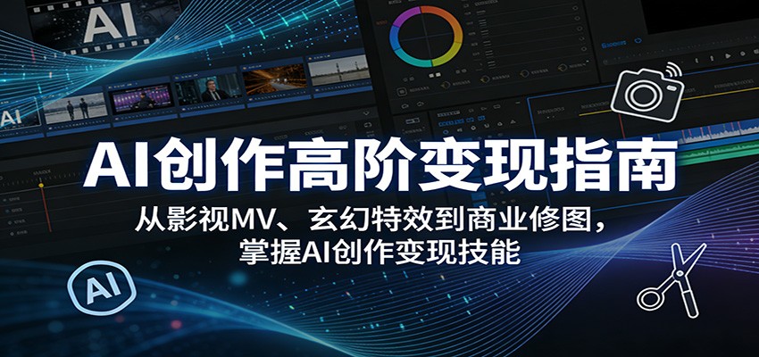 AI创作高阶变现指南：从影视MV、玄幻特效到商业修图，掌握AI创作变现技能-易创网