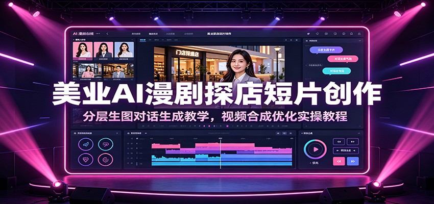 美业AI漫剧探店短片创作：分层生图对话生成教学，视频合成优化实操教程-易创网