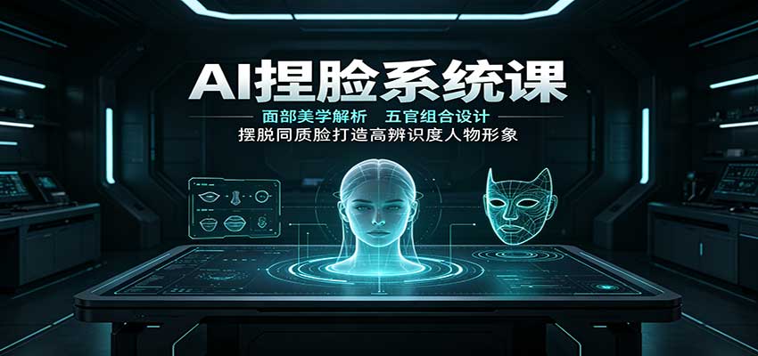 AI捏脸系统课：面部美学解析，五官组合设计，摆脱同质脸打造高辨识度人物形象-易创网