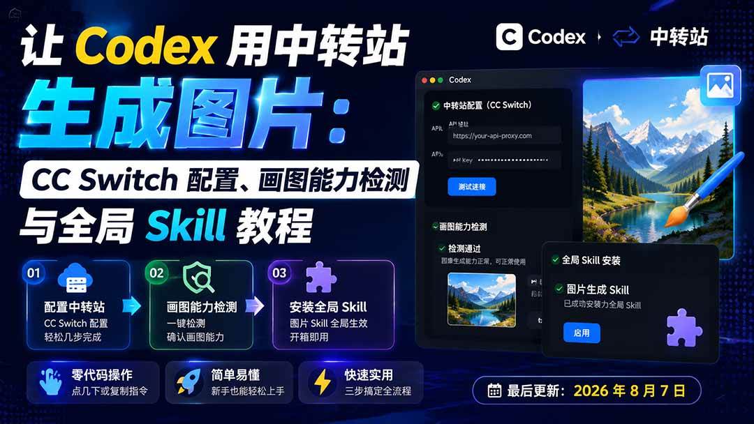 （19777期）让 Codex 用中转站生成图片：CC Switch 配置、画图能力检测与全局 Skill 教程-易创网