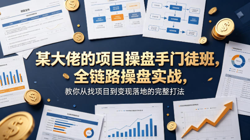 某大佬的项目操盘手门徒班，全链路操盘实战，教你从找项目到变现落地的完整打法-易创网