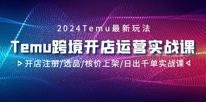 2024Temu跨境开店运营实战课，开店注册/选品/核价上架/日出千单实战课-易创网