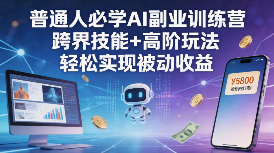 普通人必学AI副业训练营跨界技能+高阶玩法轻松实现被动收益-易创网