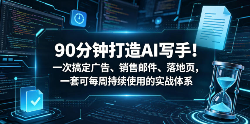 90分钟打造AI写手！一次搞定广告、销售邮件、落地页，一套可每周持续使用的实战体系【原创双语字幕】-易创网