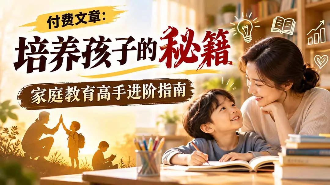 付费文章：培养孩子的秘籍，家庭教育高手进阶指南-易创网
