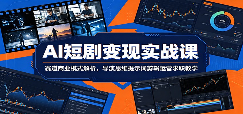 AI短剧变现实战课：赛道商业模式解析，导演思维提示词剪辑运营求职教学-易创网