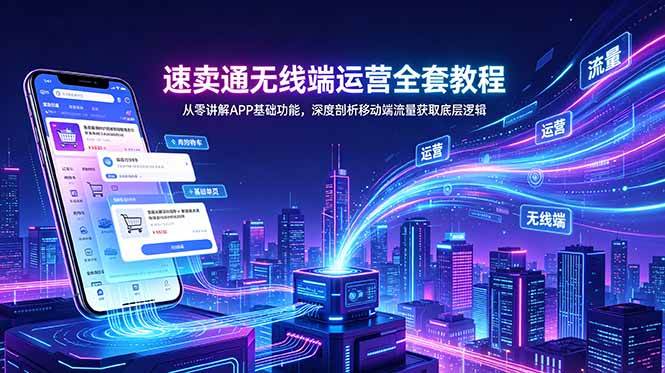 （18904期）速卖通无线端运营全套教程，从零讲解APP基础功能，深度剖析移动端流量获取底层逻辑-易创网