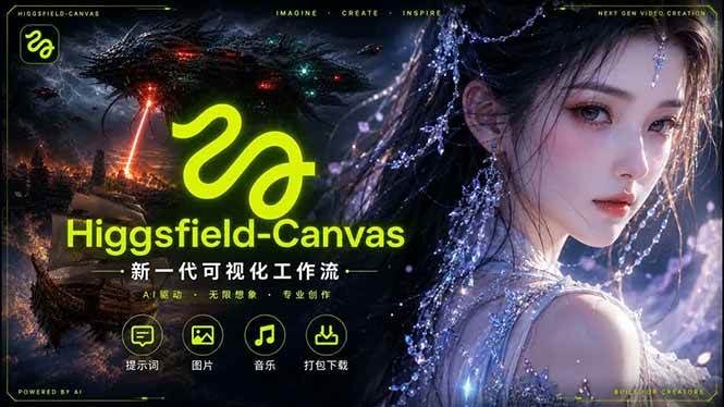 （18502期）Higgsfield Canvas AI视频制作详解，节点式工作流搭建，重构新式视频创作完整教程-易创网