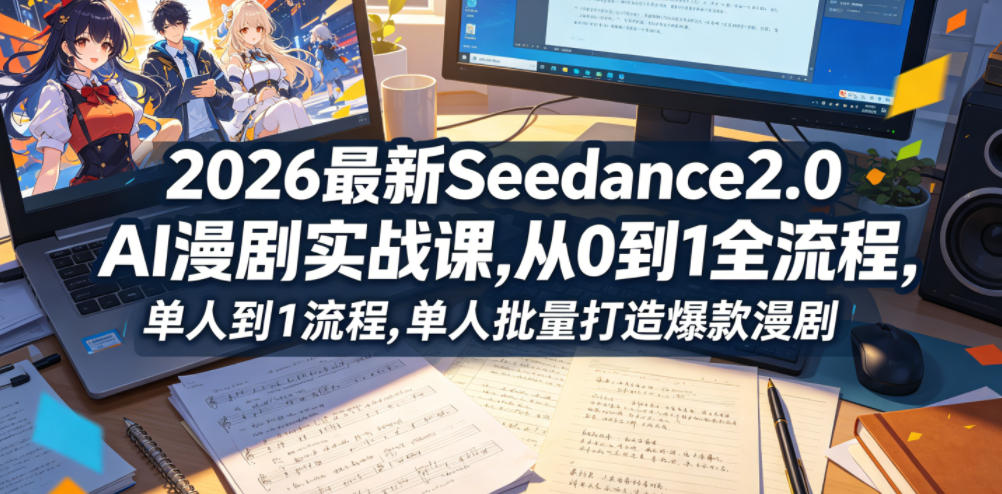 2026最新Seedance2.0 AI漫剧实战课,，从0到1全流程，单人批量打造爆款漫剧-易创网