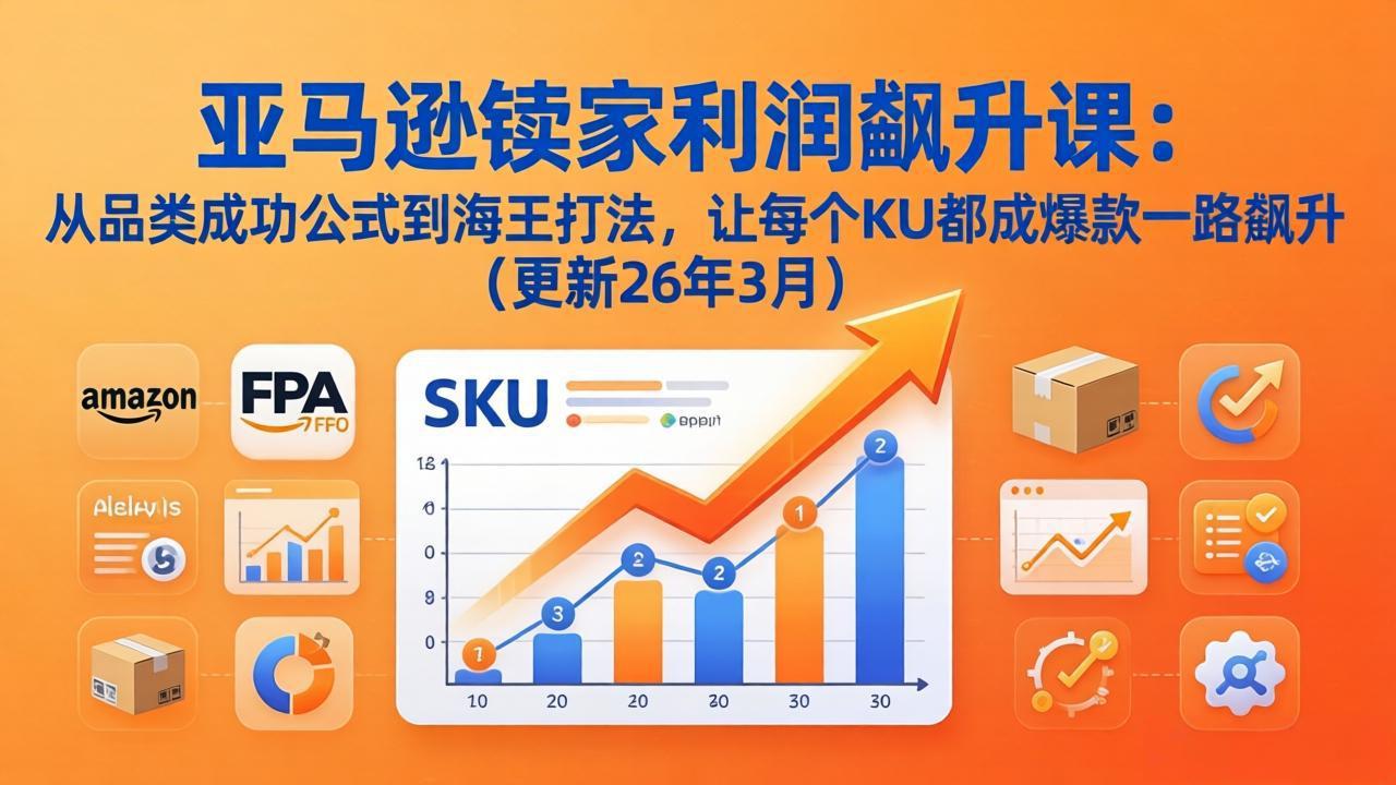 亚马逊卖家利润飙升课：从品类成功公式到海王打法，让每个SKU都成爆款一路飙升(更新26年3月-易创网