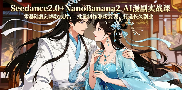 Seedance2.0+NanoBanana2 AI漫剧实战课，零基础复刻爆款成片涨粉变现，打造长久副业收益-易创网