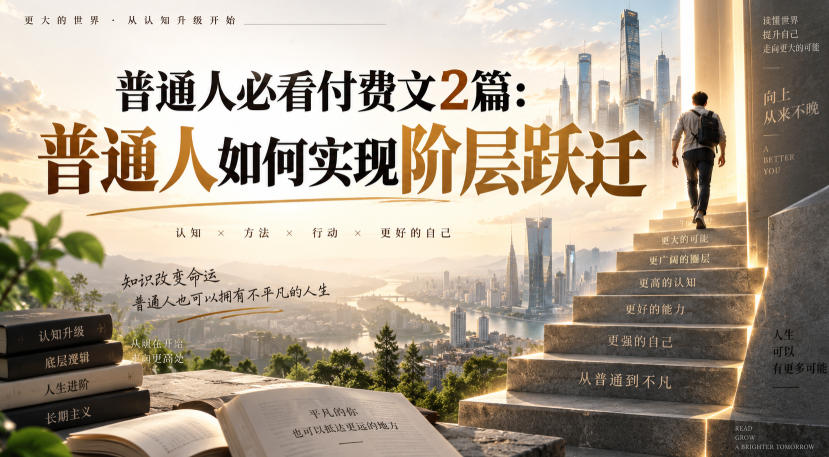 普通人必看付费文2篇：普通人如何实现阶层跃迁-易创网