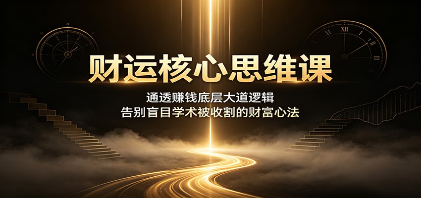财运核心思维课：通透赚钱底层大道逻辑，告别盲目学术被收割的财富心法-易创网
