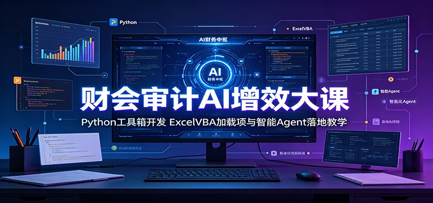 财会审计AI增效大课：Python工具箱开发，ExcelVBA加载项与智能Agent落地教学-易创网