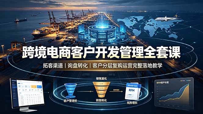 （19274期）跨境电商客户开发管理全套课·拓客渠道｜询盘转化｜客户分层复购运营完整落地教学-易创网