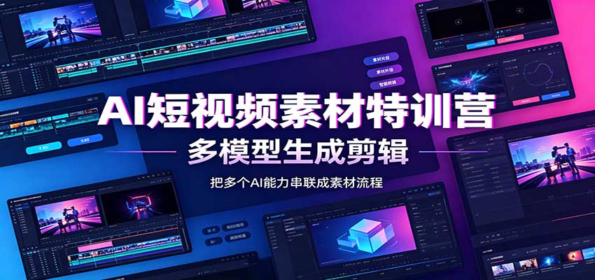 AI短视频素材特训营：Codex本地部署实操，多模型生成剪辑，爆量素材挖掘教学-易创网