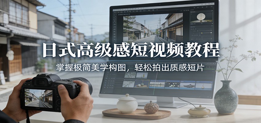 日式高级感短视频教程：掌握极简美学构图，轻松拍出质感短片网赚项目-副业赚线-互联网创业-资源整合易创网