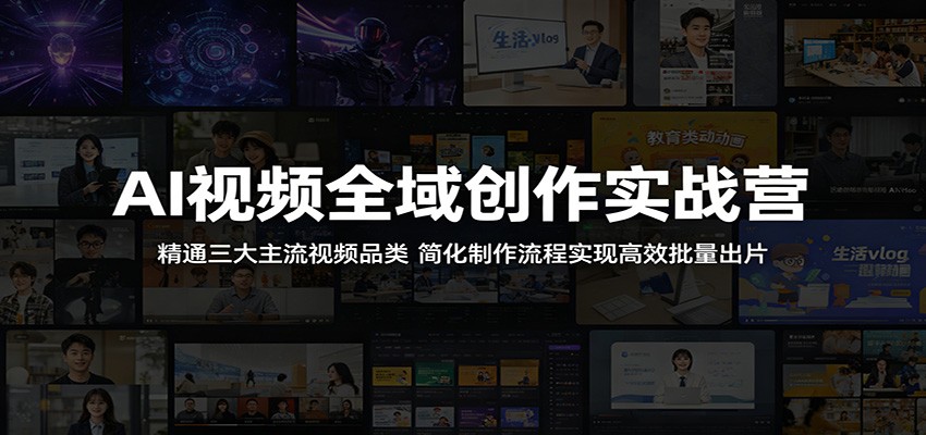 AI视频全域创作实战营：精通三大主流视频品类，简化制作流程实现高效批量出片-易创网
