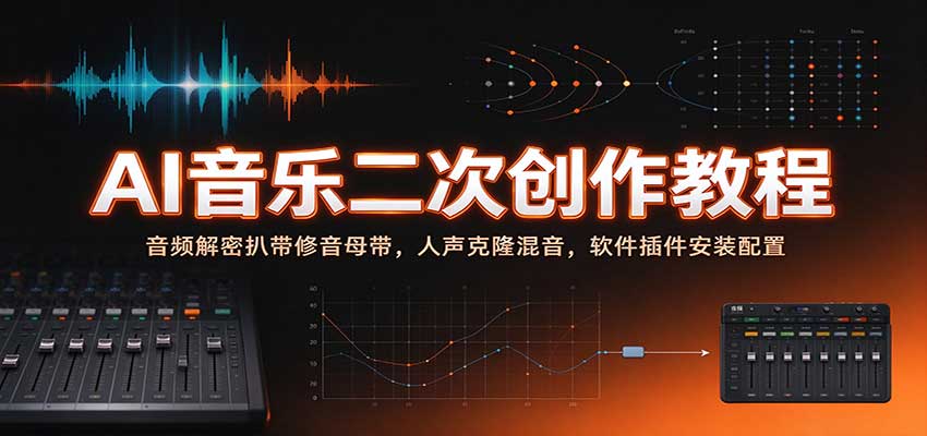 AI音乐二次创作教程：音频解密扒带修音母带，人声克隆混音，软件插件安装配置-易创网