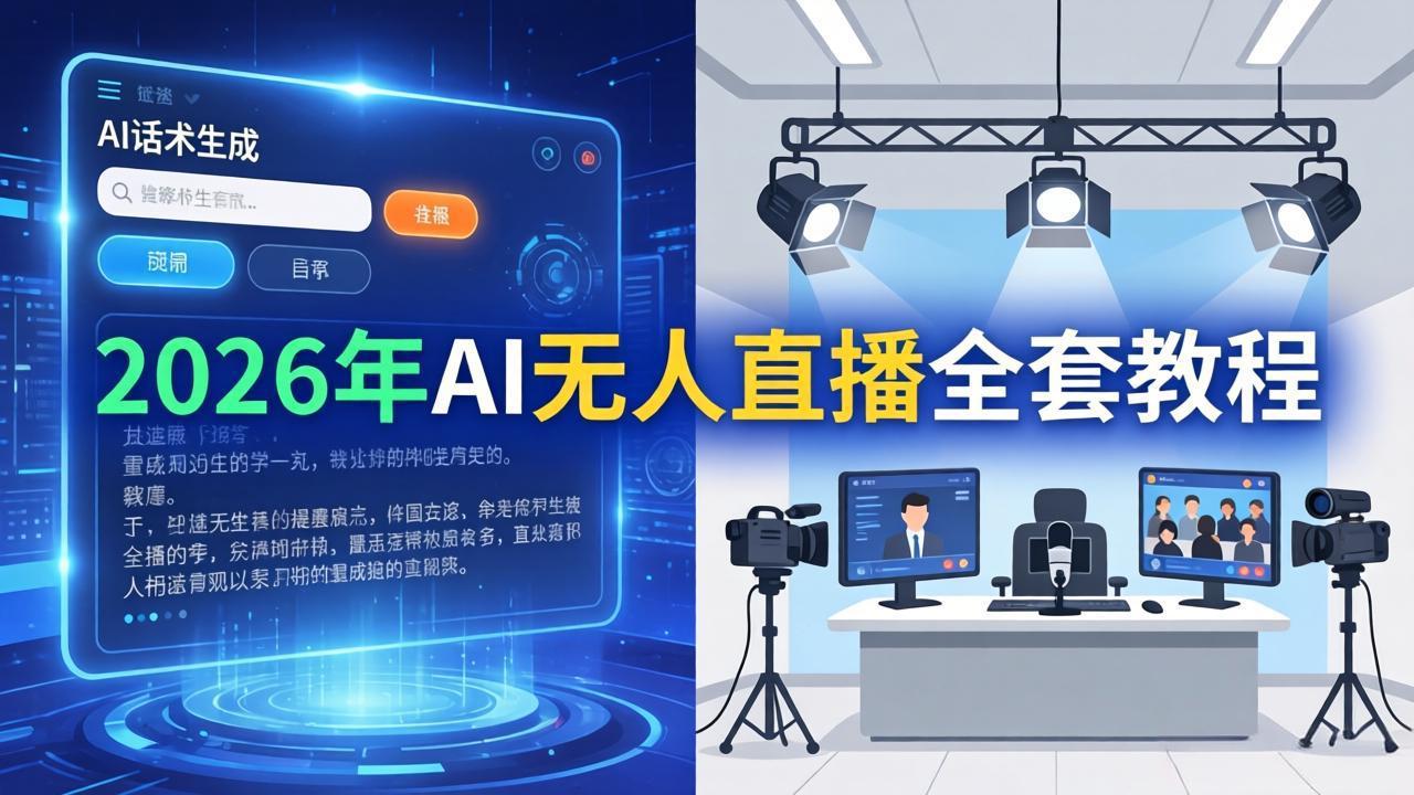 2026年AI无人直播全套教程：OBS安装+软件配置+直播间搭建+话术生成+一键开播实操-易创网