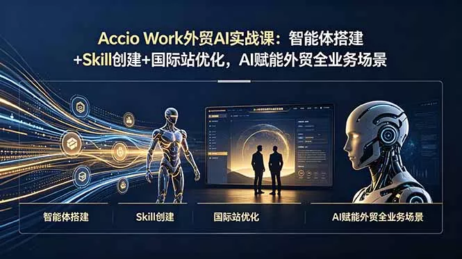 Accio Work外贸AI实战课：智能体搭建+Skill创建+国际站优化，AI赋能外贸全业务场景-易创网