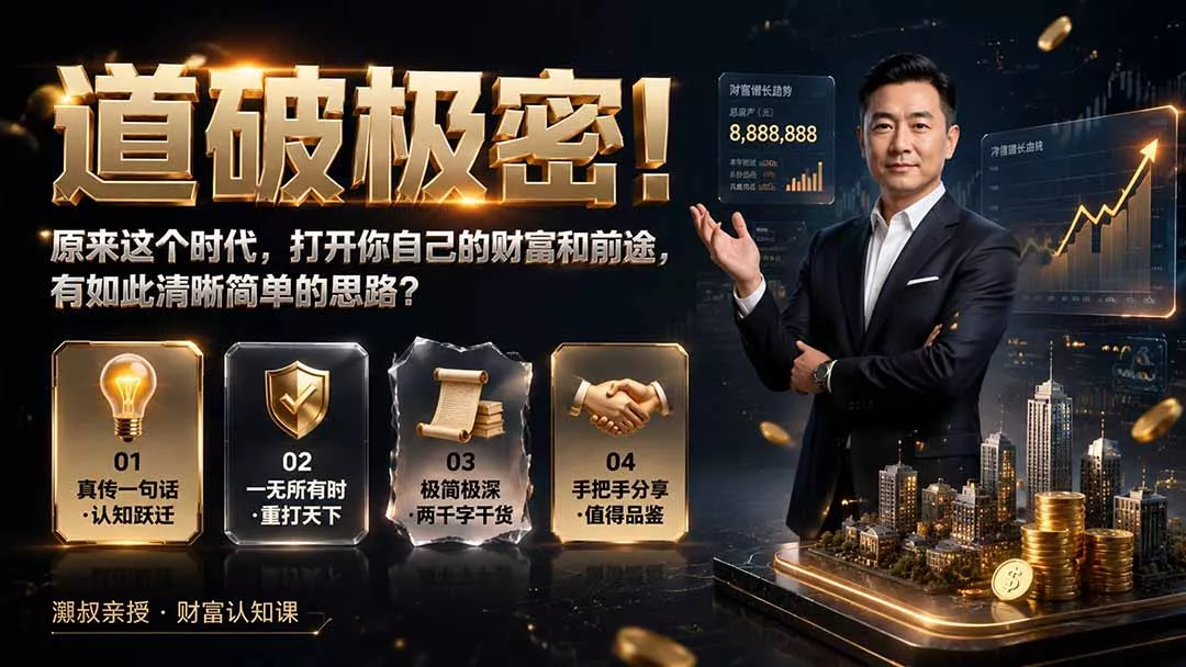 付费文章：道破极密！原来这个时代，打开你自己的财富和前途，有如此清晰简单的思路？-易创网