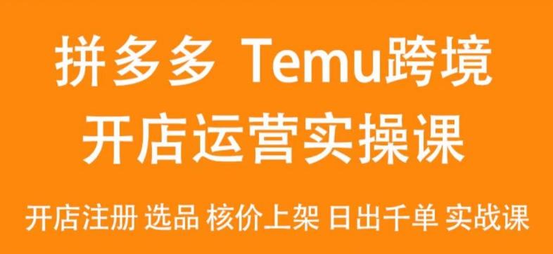 2024Temu最新玩法，Temu跨境开店运营实操课，开店注册/选品/核价上架/日出千单实战课-易创网