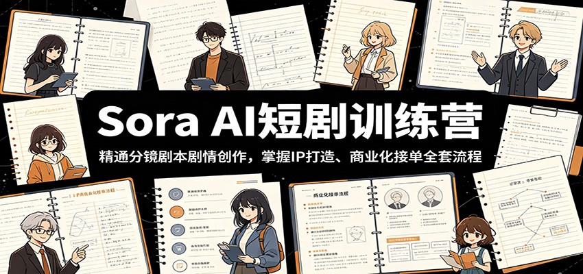Sora AI短剧训练营：精通分镜剧本剧情创作，掌握IP打造、商业化接单全套流程-易创网