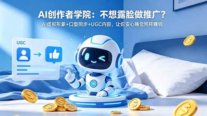 （18599期）AI创作者学院：不想露脸做推广？AI虚拟形象+口型同步+UGC内容，让你安心睡觉照样赚钱-易创网