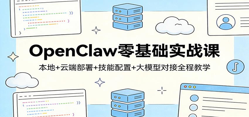 OpenClaw零基础实战课：本地+云端部署+技能配置+大模型对接全程教学-易创网