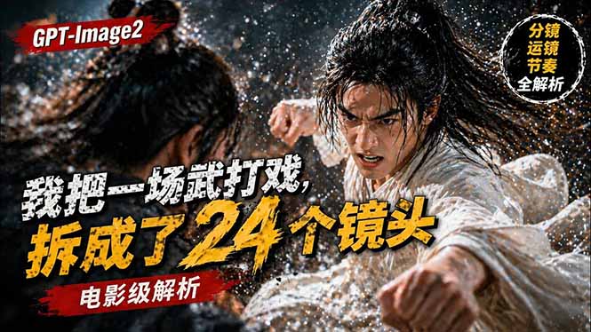用GPT-Image2，把一段武打对决拆成24个连续镜头，从人物建立、动作衔接、运镜节奏，到情绪爆发-易创网